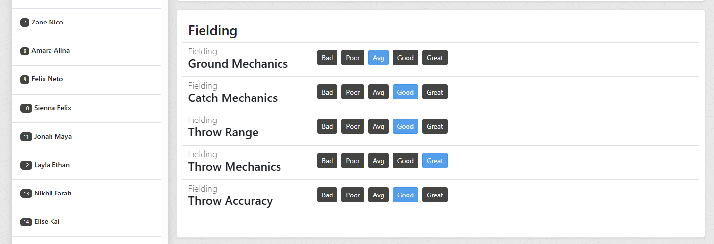 Clicking a rating button with the auto-save indicator visible