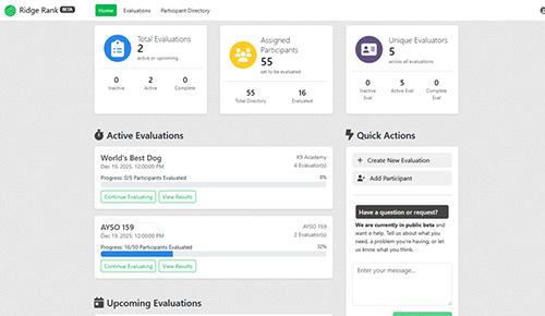 Evaluation dashboard with multiple evaluators